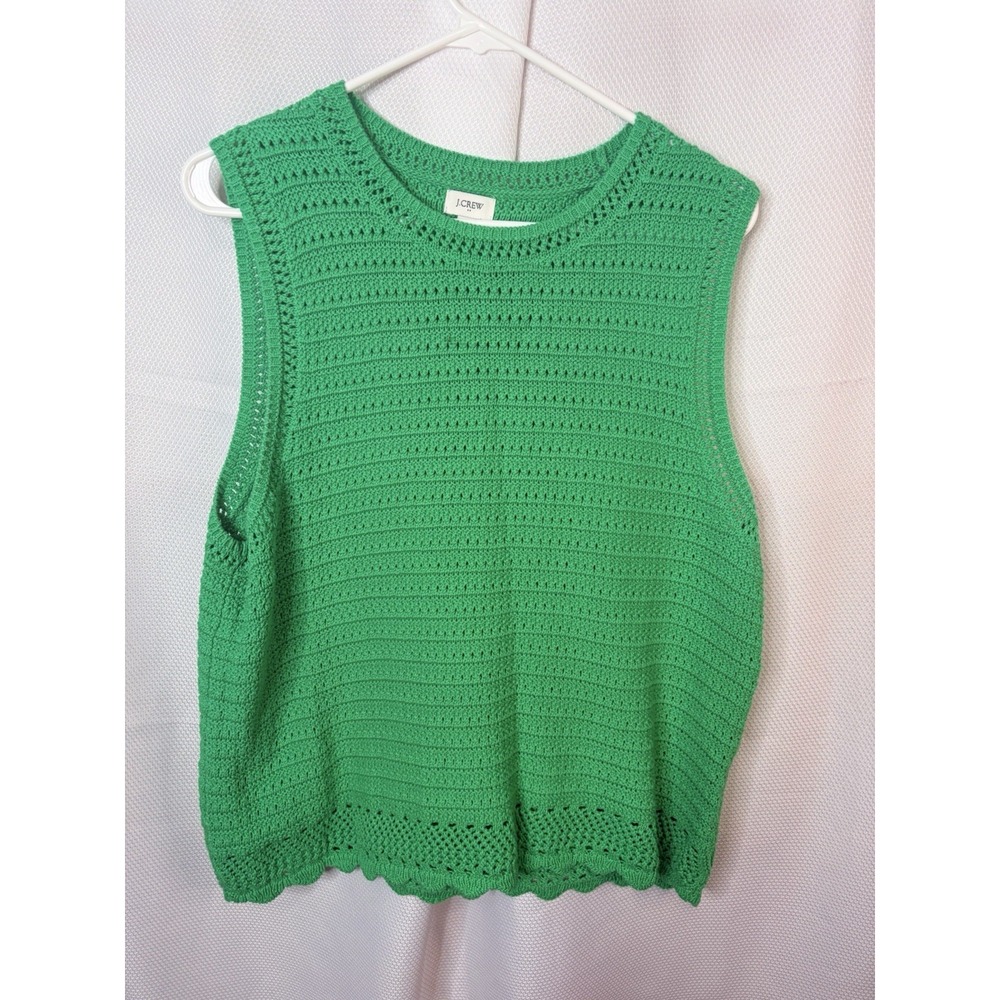 J Crew Crochet Sweater Tank/Top Green